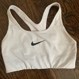 XS White Nike Swoosh Sports Bra